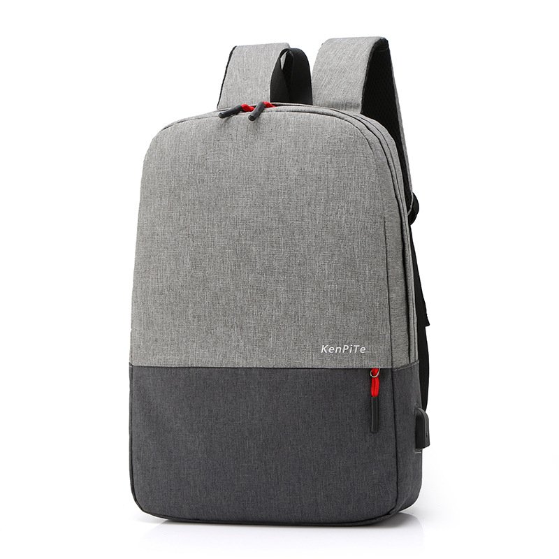 127772-2-2-1.jpg Sac à dos Bicolore Style Coréen Unisexe 127772-2 Gris – محفظة ظهر للكبار رمادي - الصورة 1