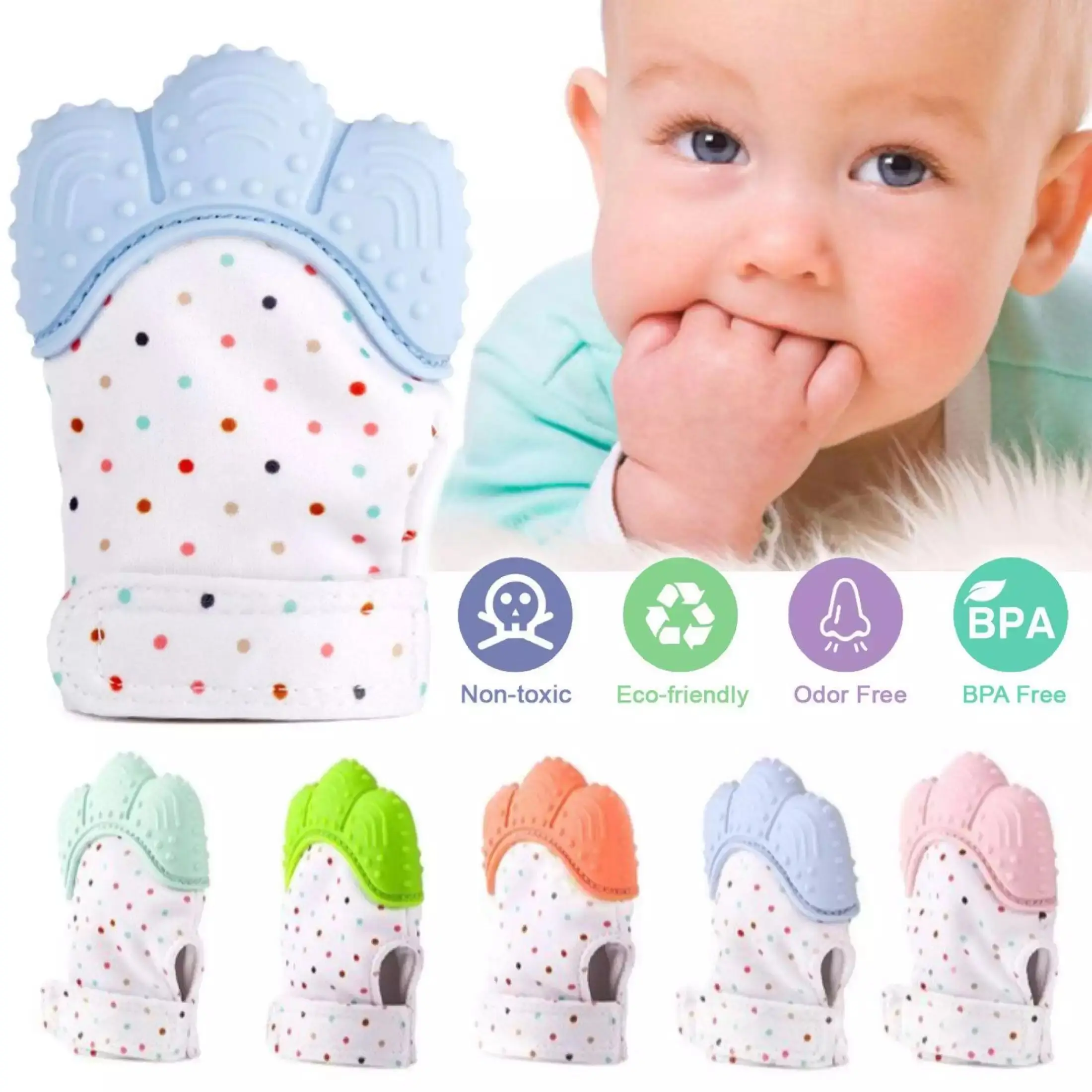 311951276_6206671252694919_4283508865890446353_n.webp Anneau de dentition en Silicone pour bébé, sans BPA, doux, succion des doigts, - الصورة 1