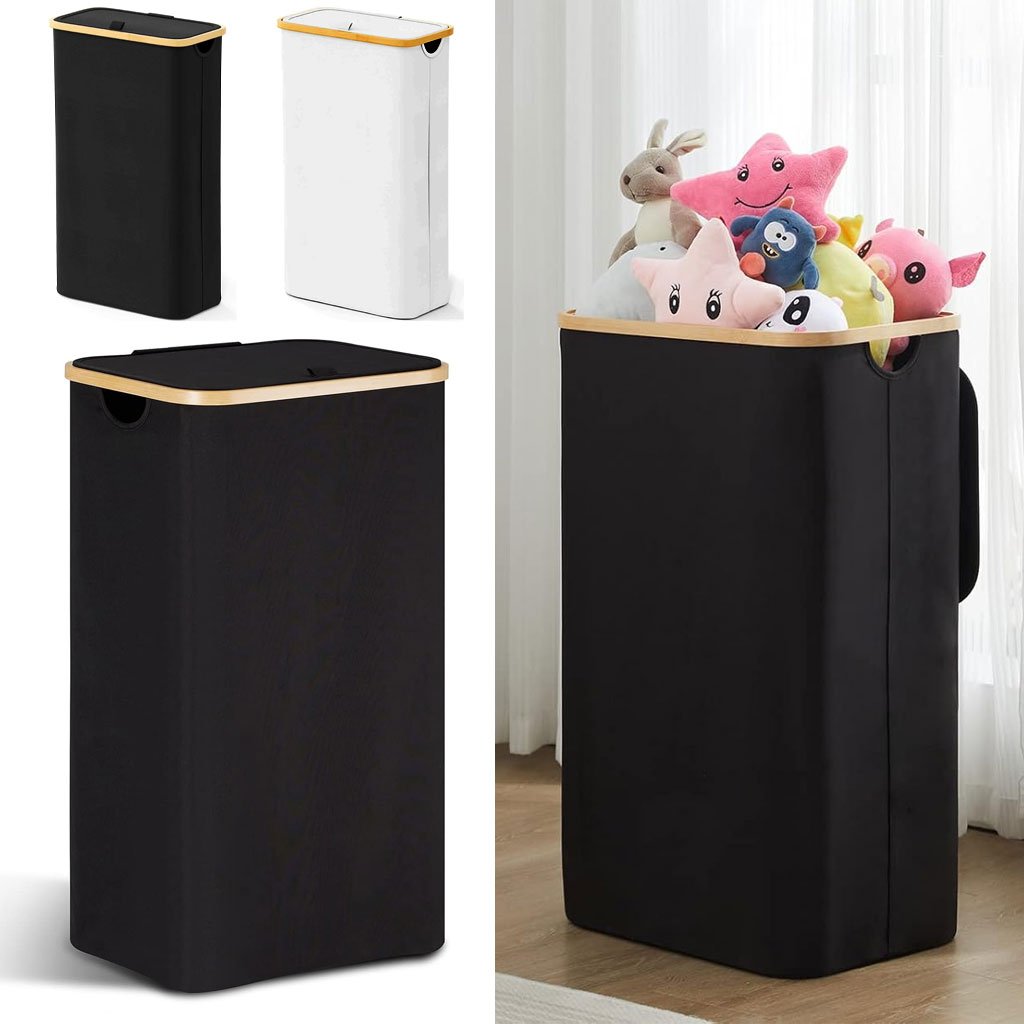 8720-103-cnc.jpg Panier à linge pliable de haute qualité 70L avec couvercle – سلة أغراض منزلية - الصورة 1