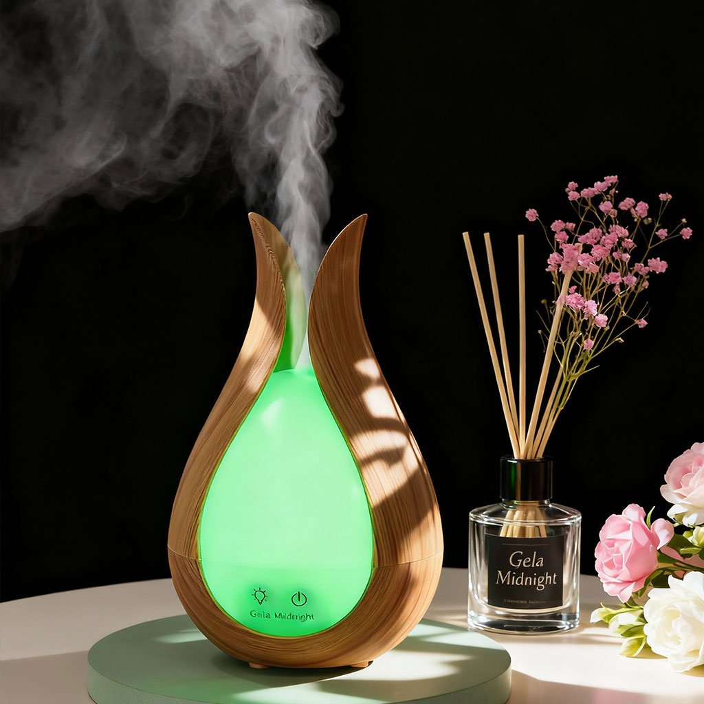 Aroma-Dif-V2-CNC.jpg Humidificateur à Grain de Bois 200ml avec 7 Lumières de Couleur – معطر جو في الغرف - الصورة 1