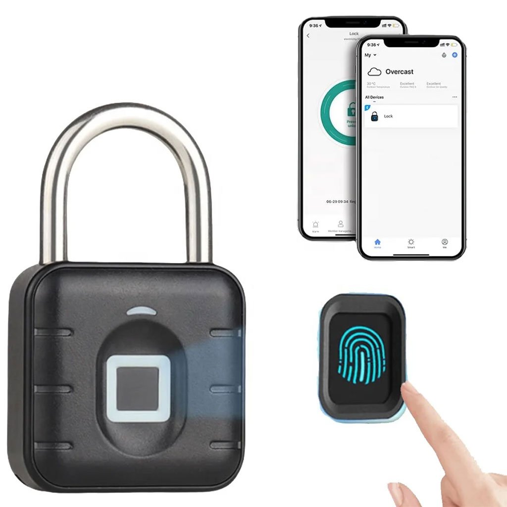 Cadenas-Degital-cnc-2.jpg Cadenas à Empreintes Digitales étanche, Serrure Biométrique En Métal Sans Clé - الصورة 1