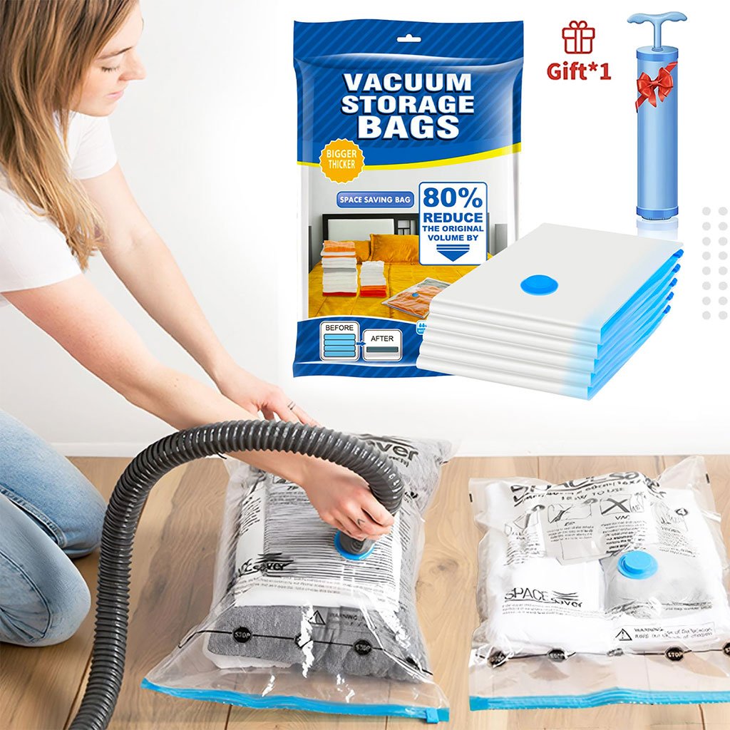 Compress-Bags-cnc.jpg Pack de 5 Sacs Sous-Vide refermables et réutilisables + Pompe Inclus – طقم أكياس ضغط الهواء - الصورة 1