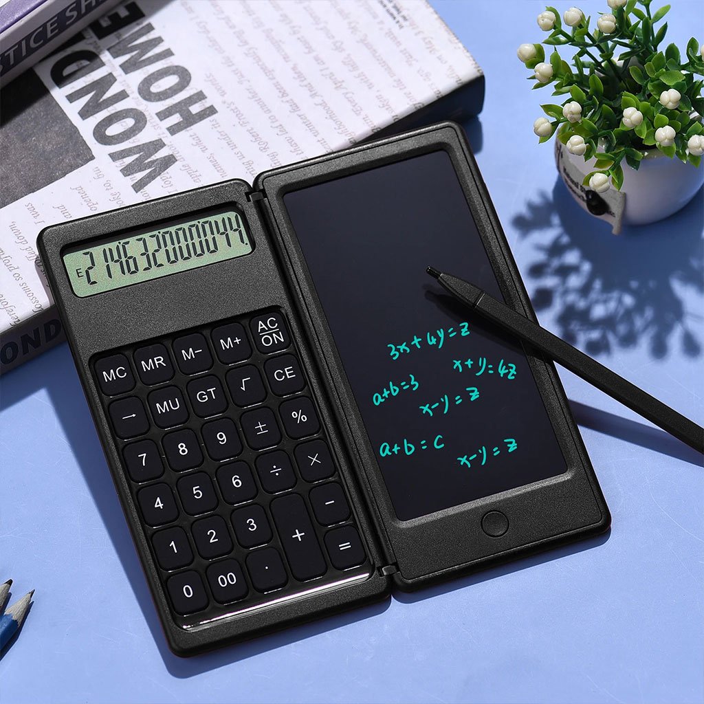 Euronour-cnc-1.jpg Calculatrice pliable et numérique avec tablette d’écriture LCD 6 pouces – آلة حاسبة ولوحة كتابة 2في1 - الصورة 1