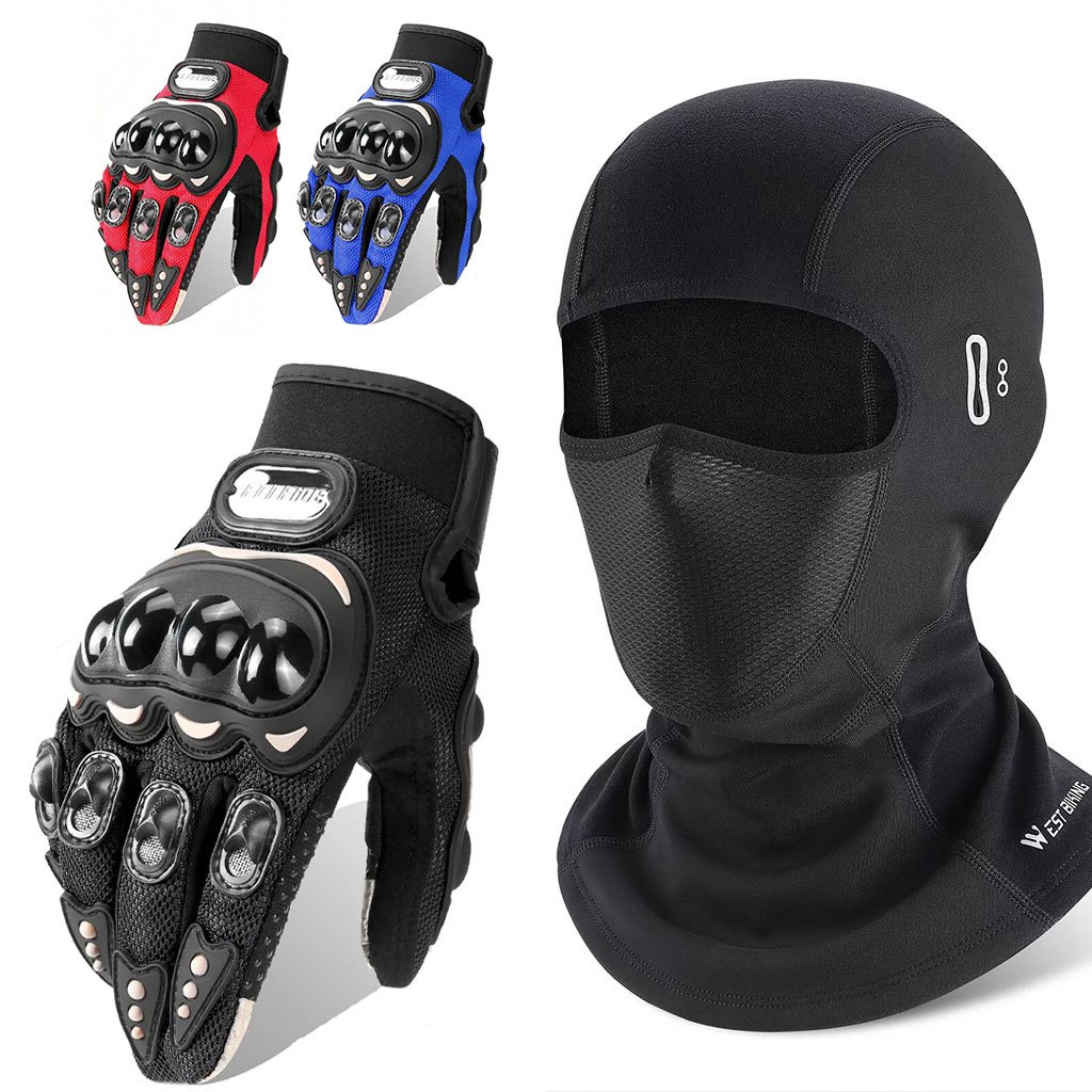 Pack-Gants-HW-CNC-2.jpg Pack Moto Hiver Cagoule Professionnel + Gants Pro Biker respirants avec protections antidérapantes - الصورة 1