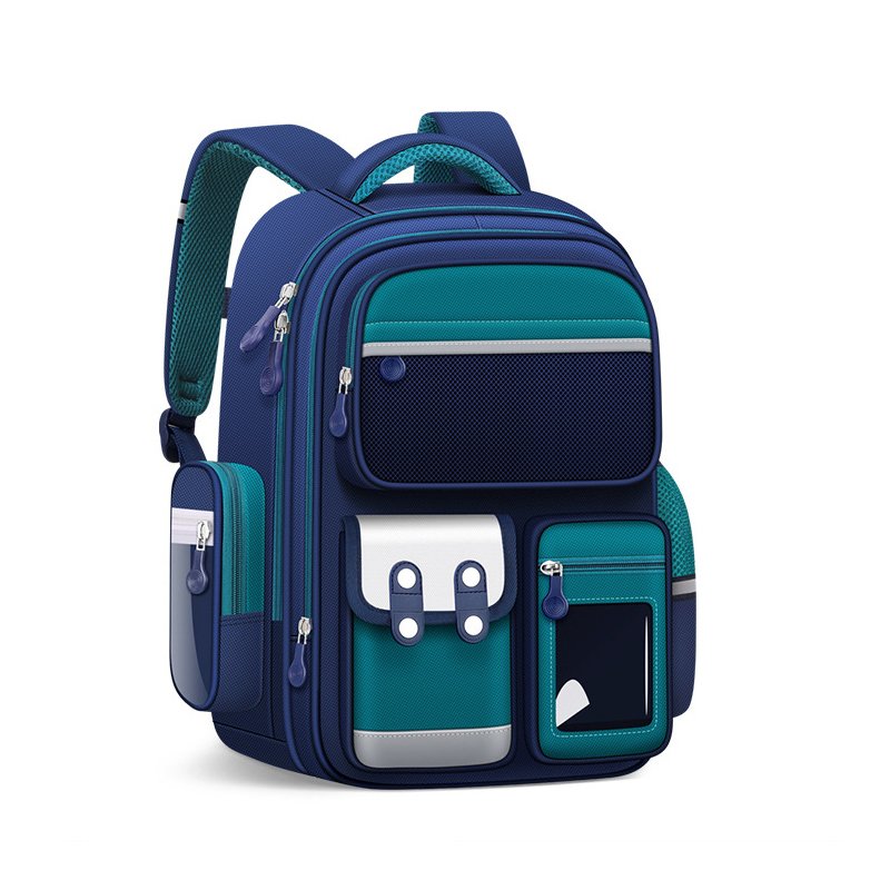Sac-Chinois-V14-1.jpg Sac à Dos Enfant pour École primaire de Haute Qualité Bleu et Vert – حقيبة ظهر مدرسية للأطفال أزرق وأخضر - الصورة 1