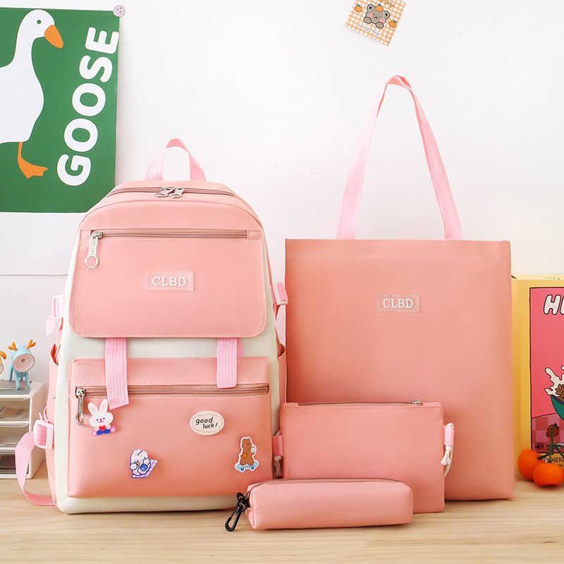 Sac-Chinois-V3-8-1.jpg Ensemble de sacs d’école Kawai pour adolescents 4Pcs CLBD V1 Rose – محفظة 4 قطع كاواي وردي - الصورة 1