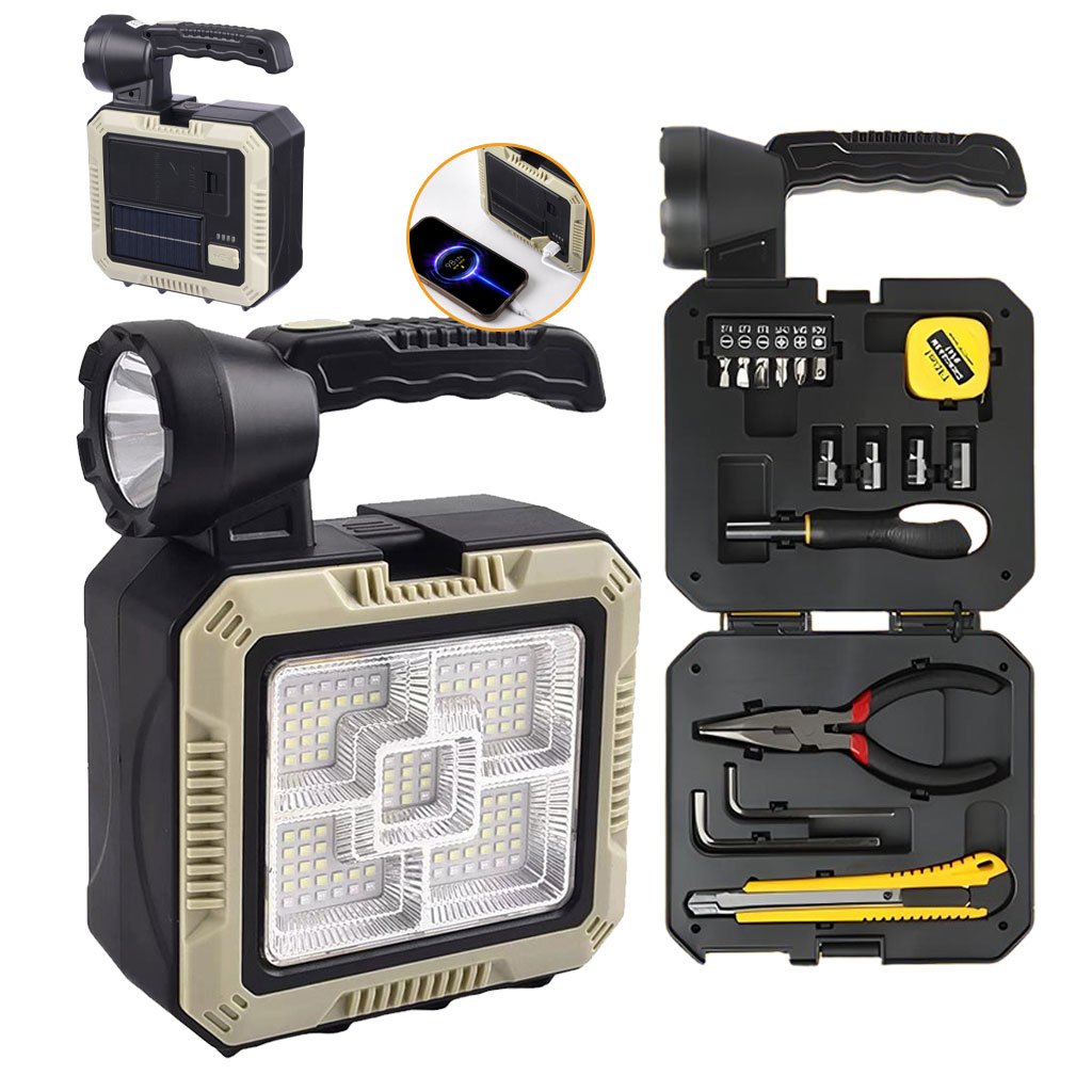 Solar-caisse-cnc2.jpg Lampe Solaire Portable Avec Kit de Tournevis et Outils - الصورة 1