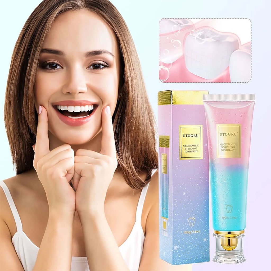 Utogru-5.jpg Dentifrice blanchissant à la niacinamide UTOGRU Triple action blanchissante – معجون تبييض الأسنان - الصورة 1