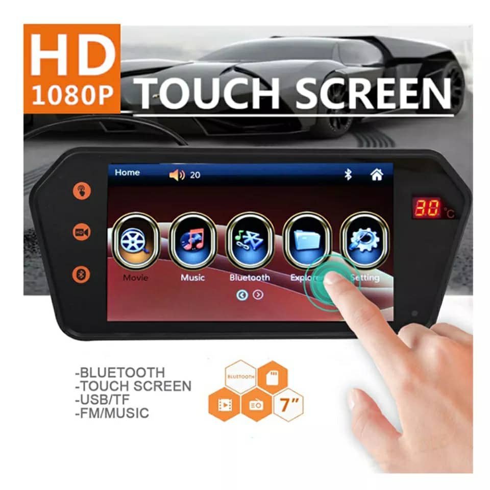 WhatsApp-Image-2022-05-09-at-21.13.13.jpeg Rétroviseur de voiture écran LCD 7 pouces bluetooth, température - الصورة 1