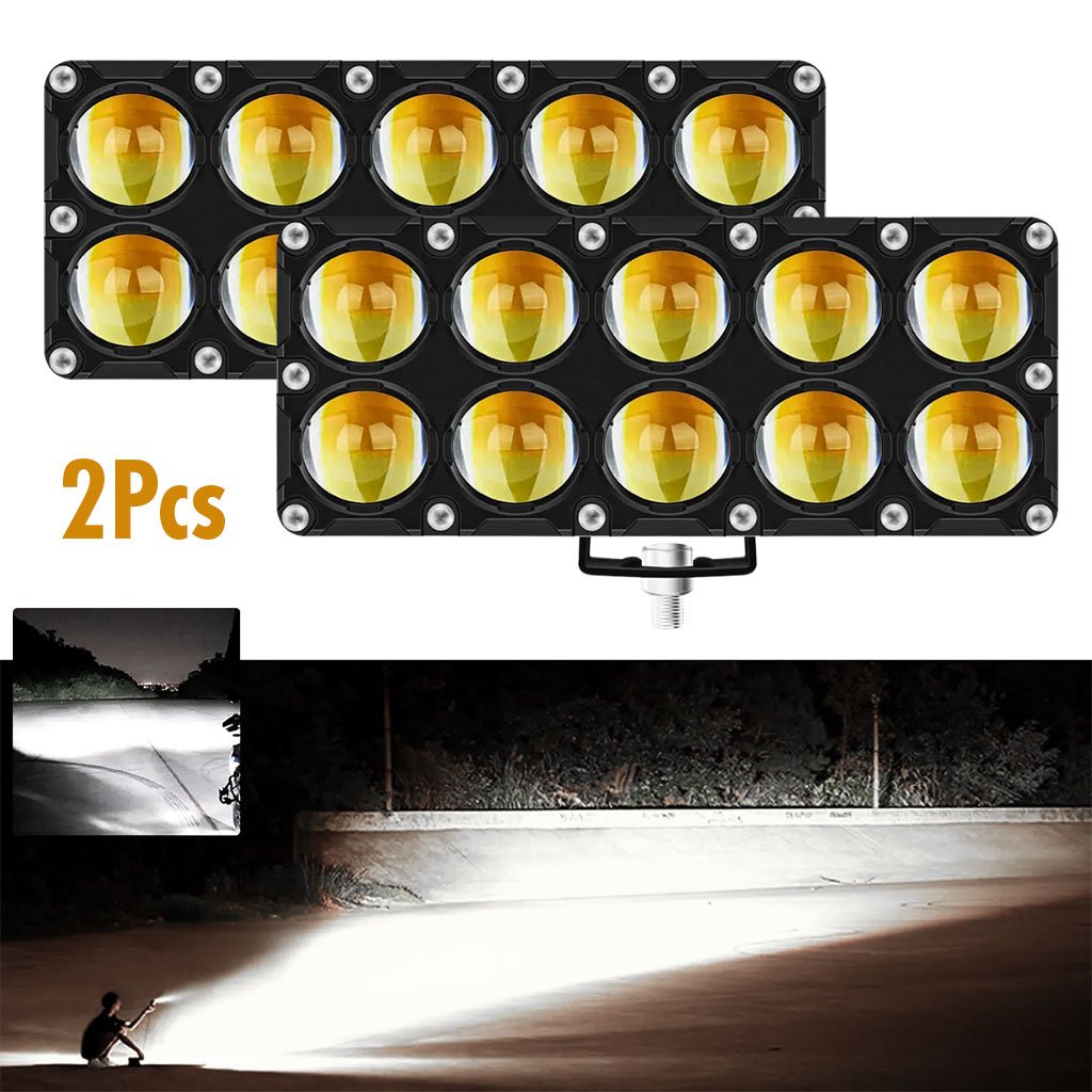 Work-Light-White-cnc-1.jpg Projecteurs et feux de brouillard 2pcs 6000K pour voitures et moto – مصابيح إنارة قوية للدرجات والسيارات - الصورة 1