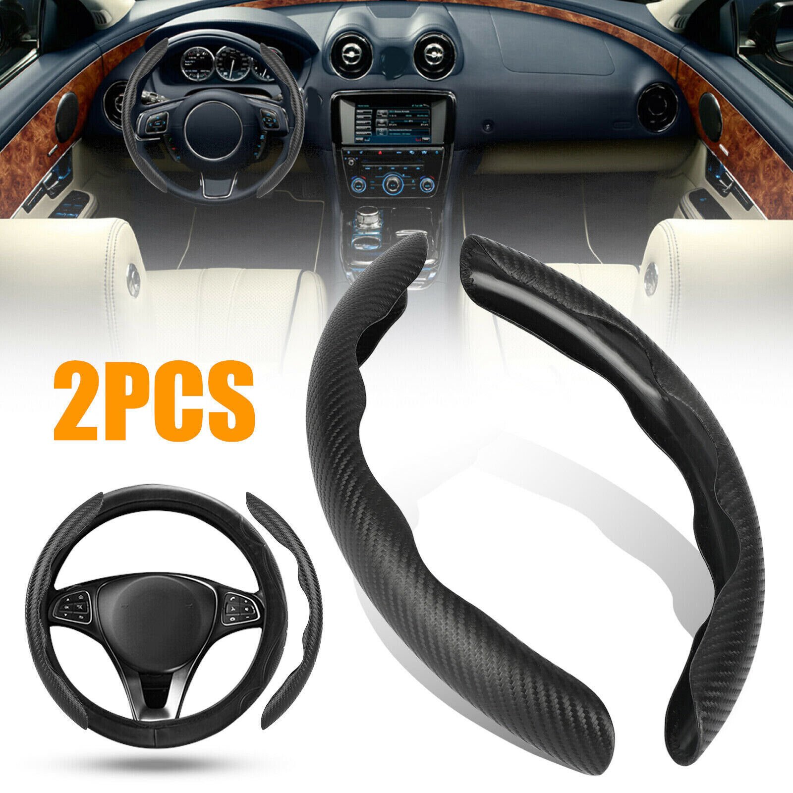 antiderapantdsdds-2.jpg 2 Pcs Housse de Volant Voiture antidérapant Noir carbon - الصورة 1