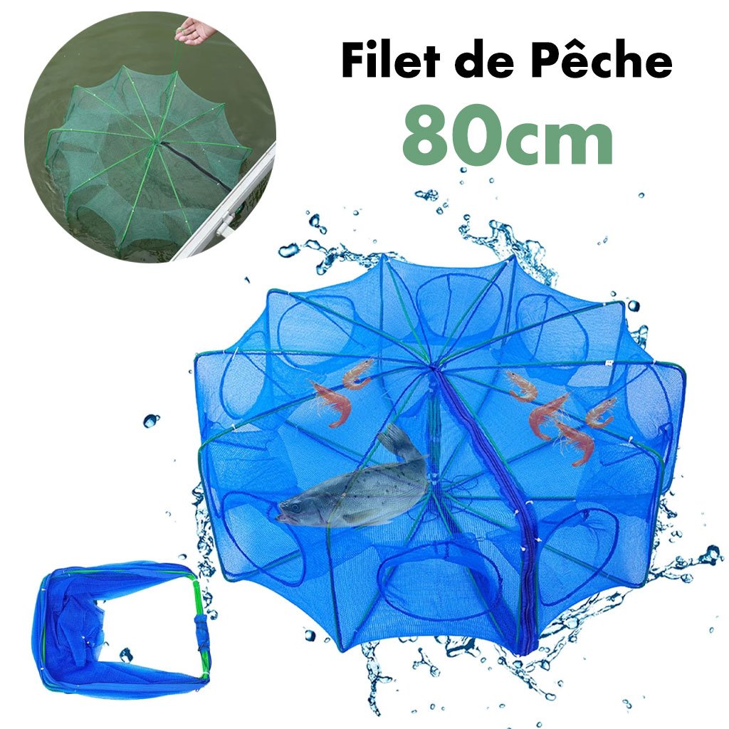 fishing-net-cnc-1.jpg Piège de Pêche Poissons 8 Trous Facile a Installer 80cm - الصورة 1