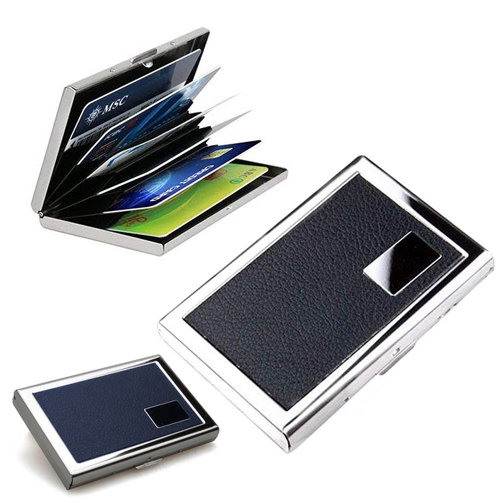 porte-carte-cnc-2.jpg Étui portefeuille en acier noir avec protection RFID pour 6 cartes de crédit – محفظة بطاقات الإئتمان - الصورة 1