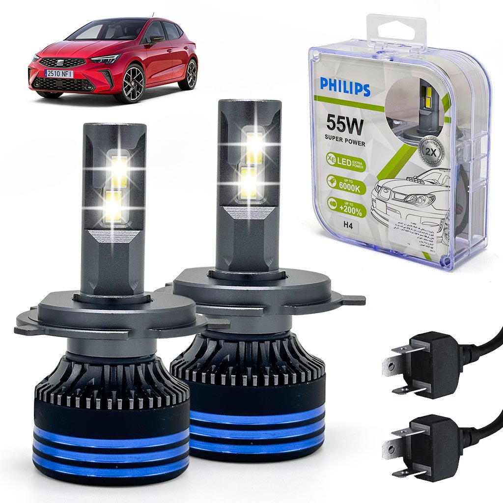 h4-phillips.jpg Kit Lampe de phare LED H4 Philips 6000K-16000LM Ultra Puissant - مصابيح إضاءة أمامية للسيارات - الصورة 1