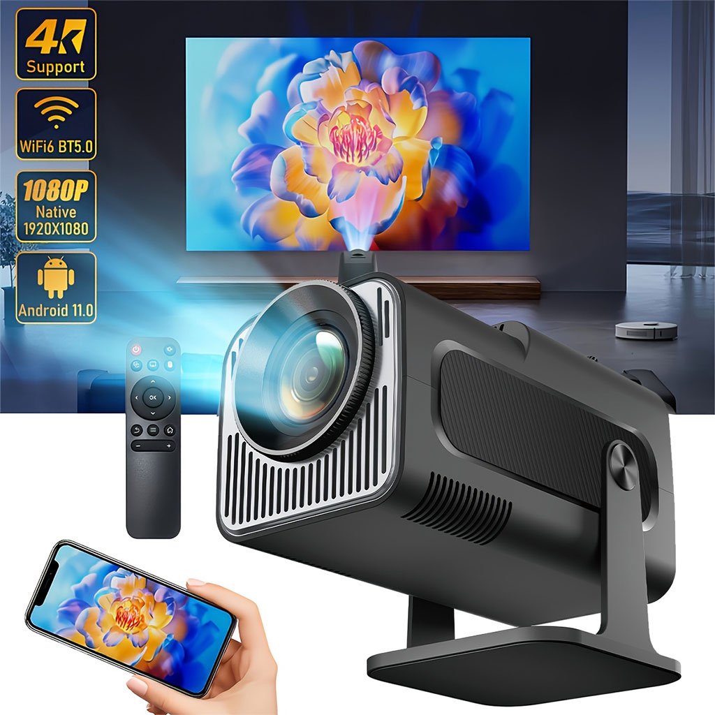 hy320-mini-cnc.jpg Projecteur portable Full HD HY320 Android 11 WiFi6 et Bluetooth 5.0 - جهاز عرض ذكي - الصورة 1