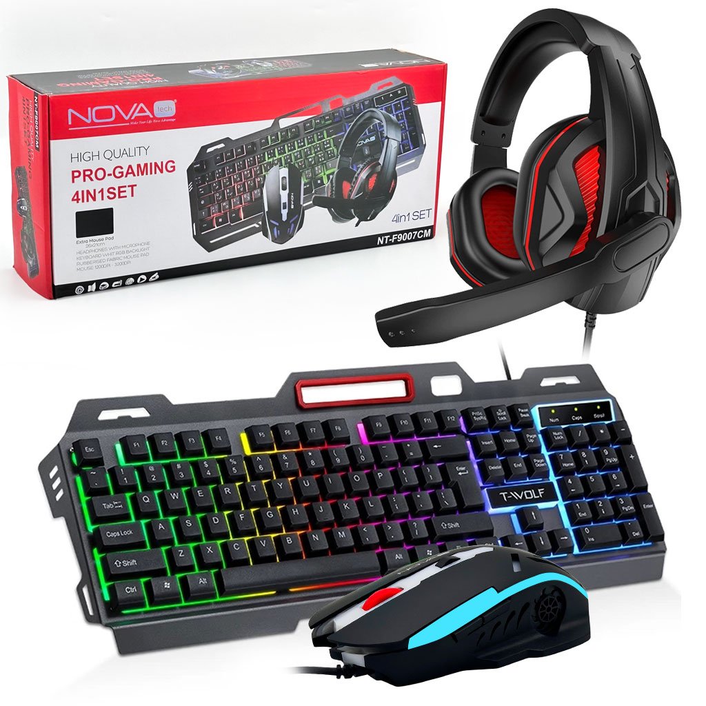 nova-4in1-cnc.jpg Nova Tech Pack Gaming 4en1 – Ensemble Complet Clavier, Souris, Casque Tapis - مجموعة أدوات الحاسوب كاملة - الصورة 1