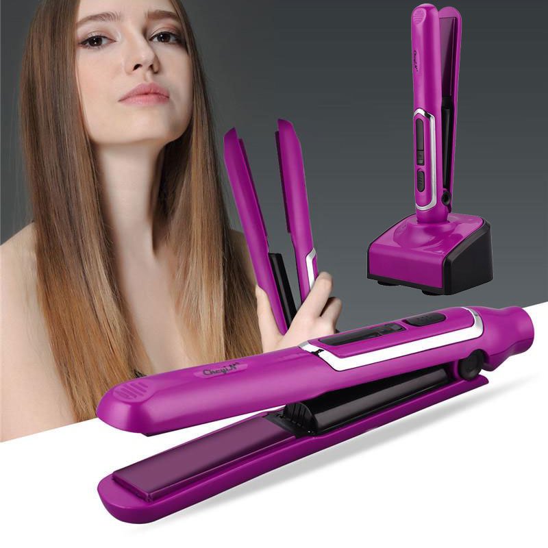 1775299135537_9sdt8pcg_silvercrown-cnc.jpg Mini Lisseur à cheveux rechargeable USB avec Base de Chargement - مكواة شعر لاسلكية 2 في 1 - الصورة 1