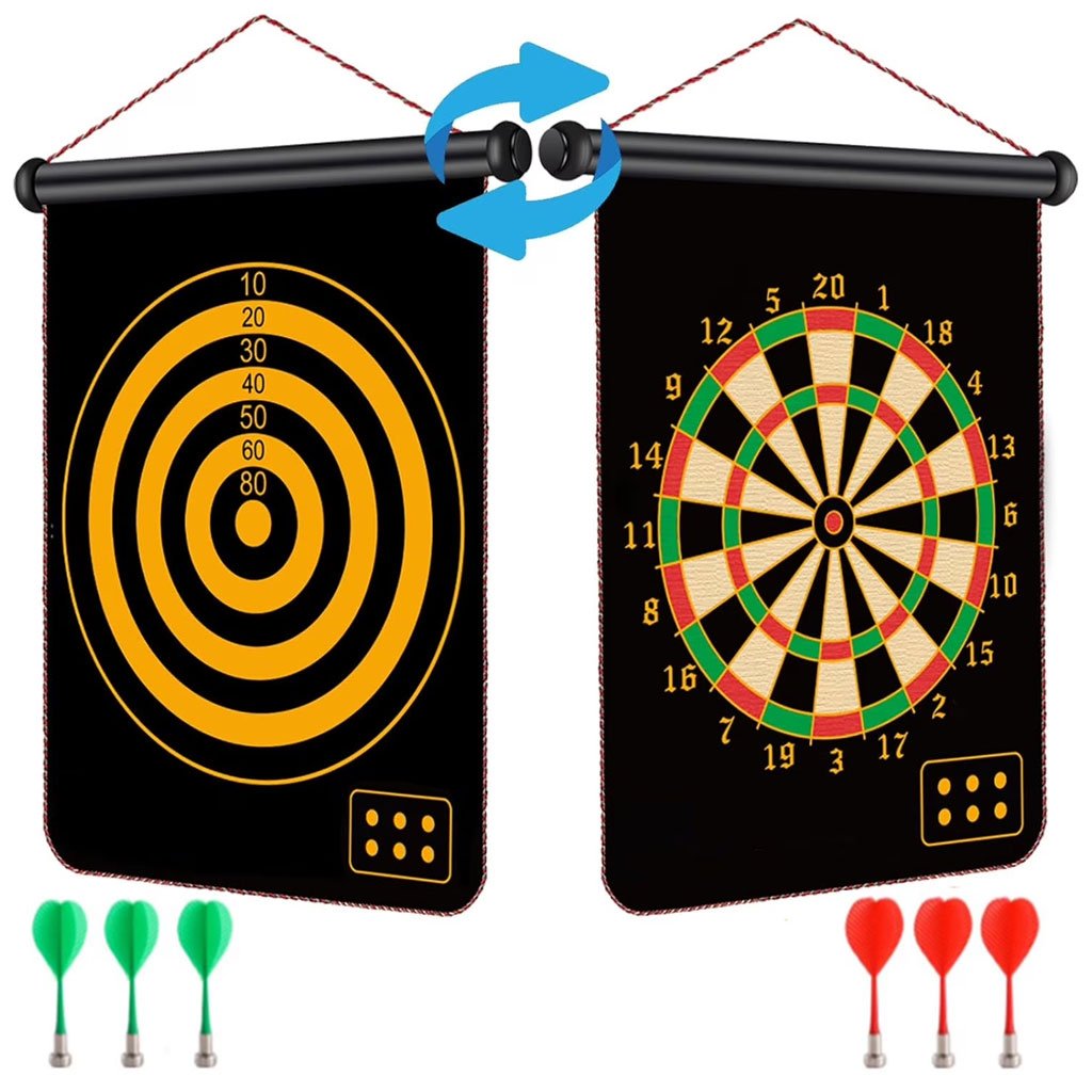 1775996564750_0rkulxl8_magnetic-board-cnc Jeu de fléchettes magnétique avec cible enroulable et suspendue avec 6 fléchettes incluses - لعبة رمي السهام - الصورة 1