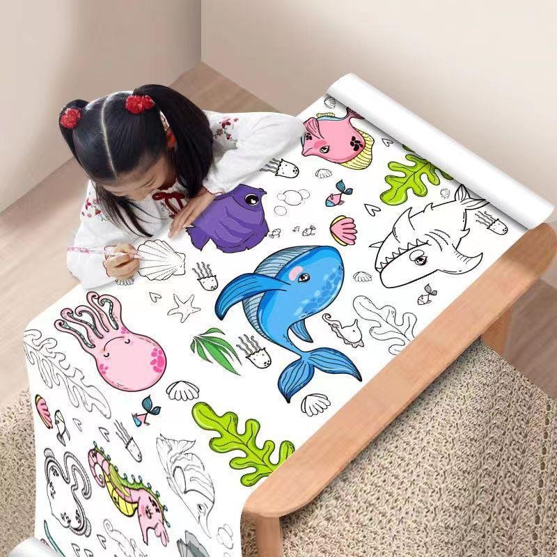 8eba4ce7dd92ad9c85efddefa38226469bffd0f5_original.jpeg Rouleau de papier à colorier pour enfants 500*30 - ورق تلوين للأطفال - الصورة 1