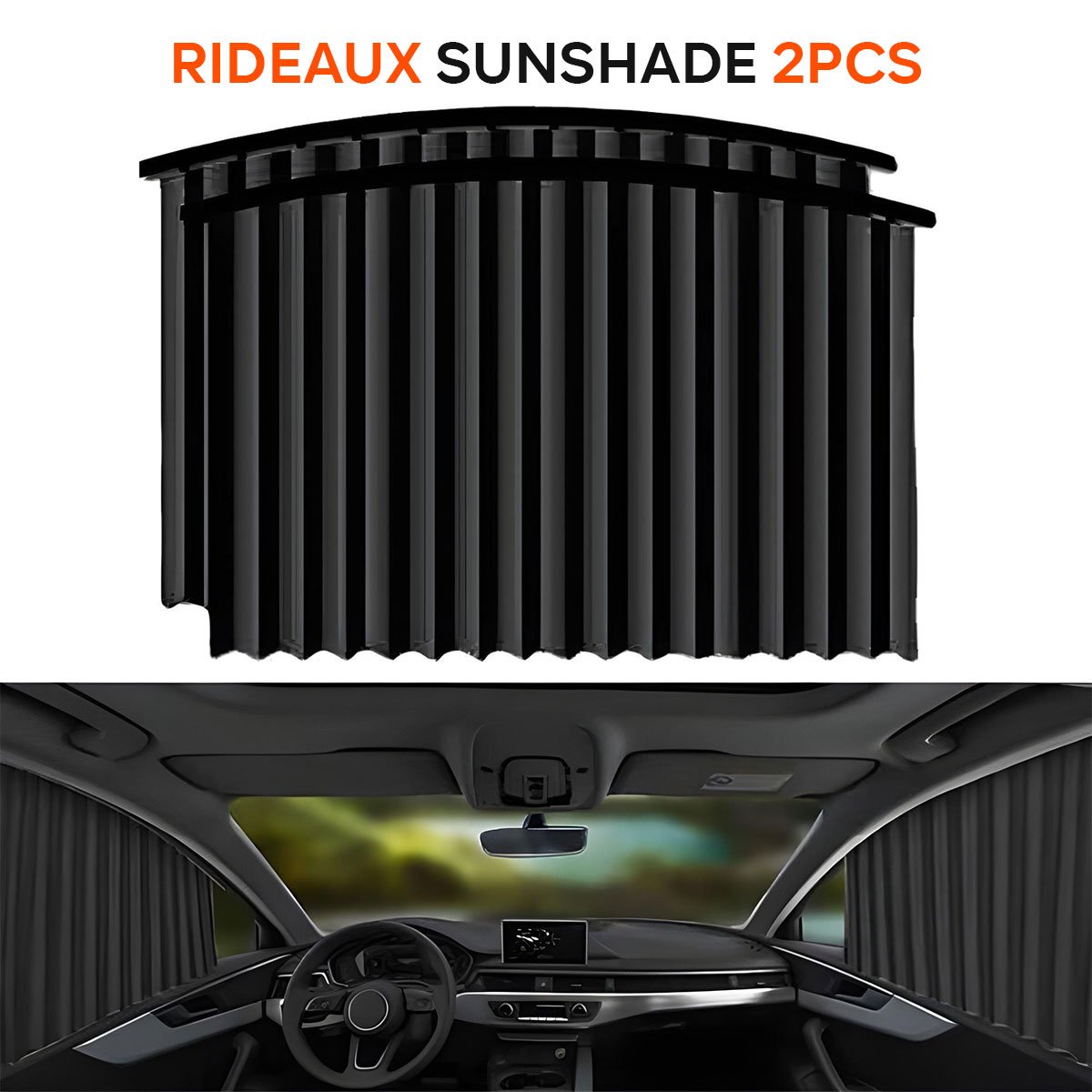 Sunshade-2PCS-CNC Rideaux Pare-Soleil Magnétiques pour Voiture 2PCS - ستائر السيارة المغناطيسية الواقية من الشمس - الصورة 1