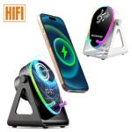 Haut-parleur Intelligent 4 en 1 à Induction et Support RGB - مكبر الصوت الذكي 4 في 1 وشاحن لاسلكي